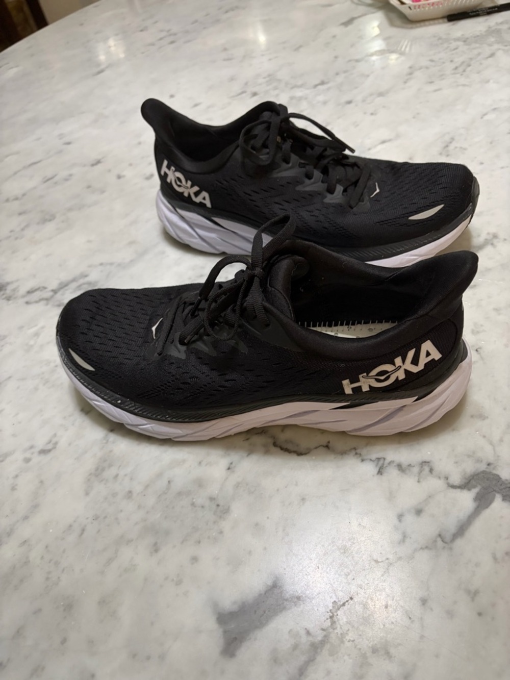 Hoka Black and White Running Shoes
